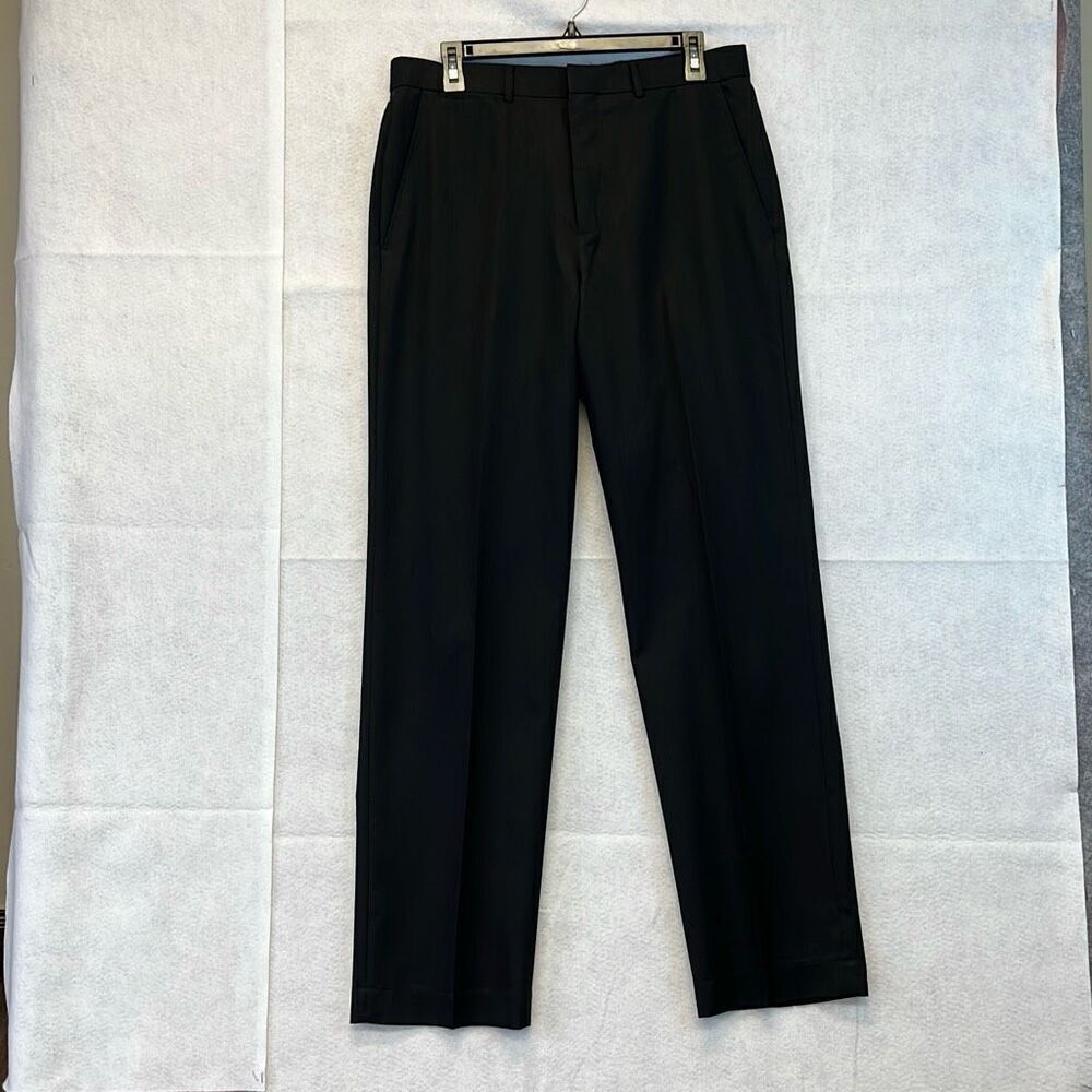 STAFFORD Men’s Dress‎ Pants Classic Fit Flex Waist Black 32x32 Travel Work EUC